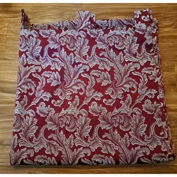 Damask Curtain Panel Red White Hollywood Regency Elegant Baroque 80x38 - Picture 1 of 4
